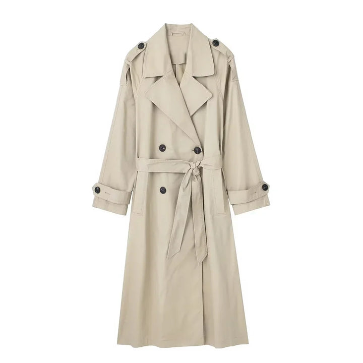 Drune - Damen langer Mantel mit Gürtel