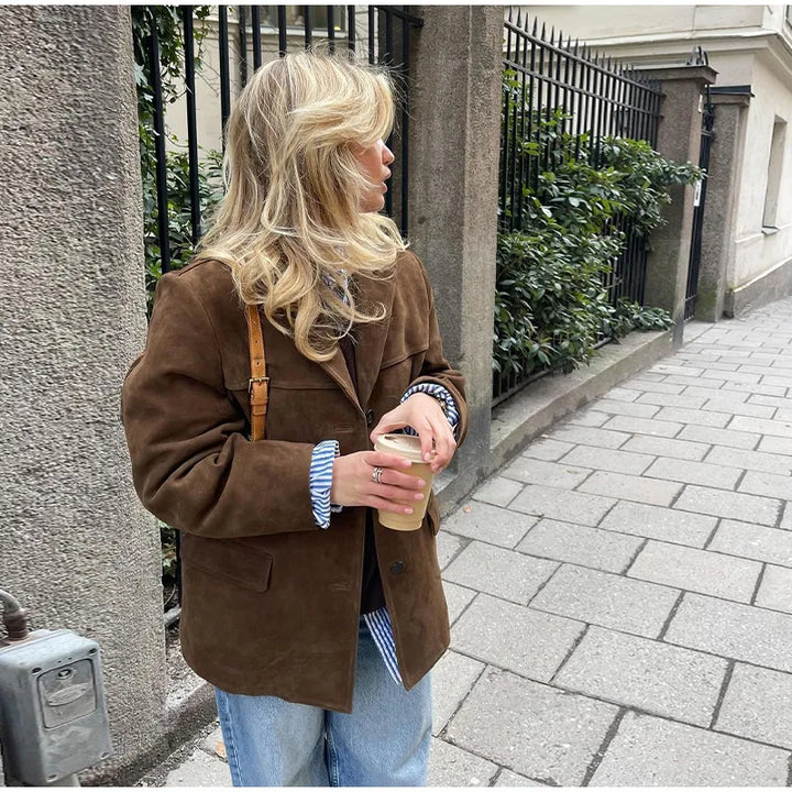 Drune | Elegante Braune Wild Jacke