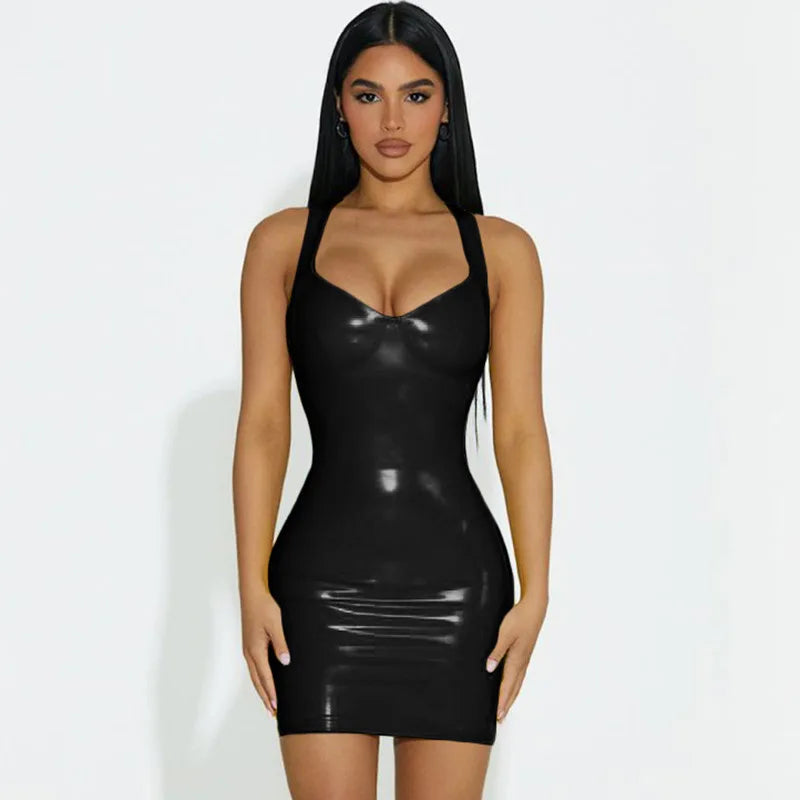 Drune | Latex Kleid mit Verstellbaren Trägern