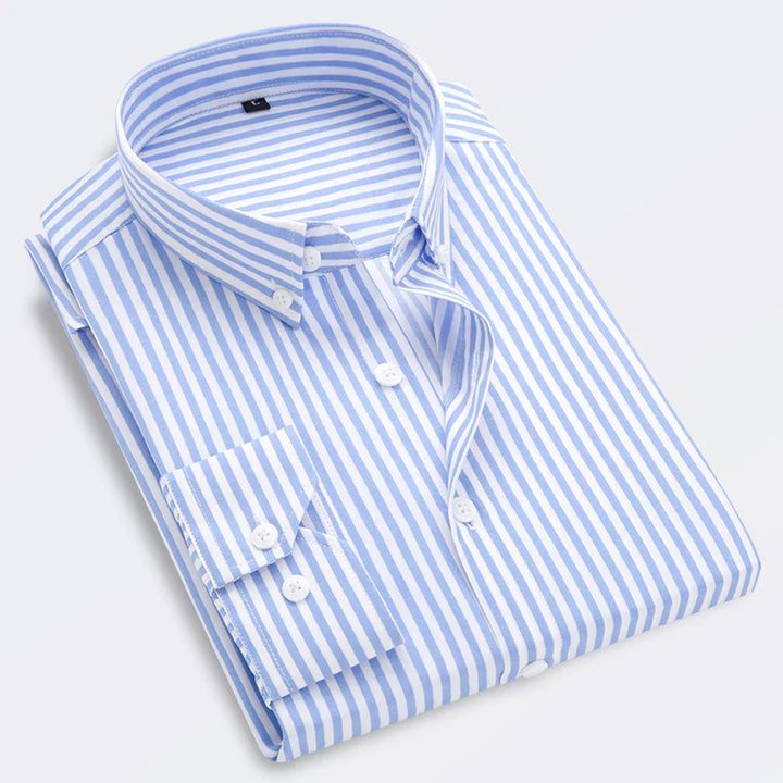 Drune | Gestreiftes Hemd Für Männer Mit Langen Ärmeln Slim Fit
