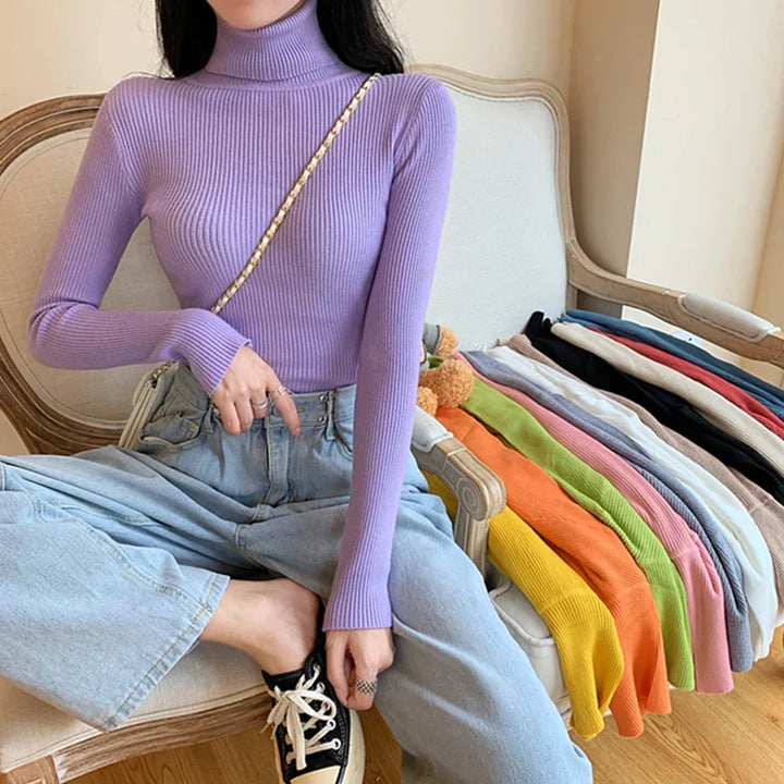 Drune - Damen-Ripp-Turtleneck für elegante Raffinesse