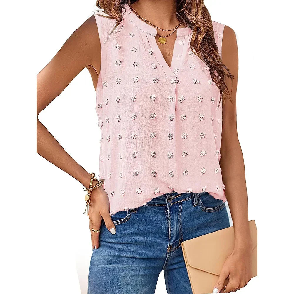 Drune | Damen Tops Sommer Tank Top für Frauen Ohne Ärmel Blusen Frühling Korsett V-Ausschnitt Schöne Legere T-Shirts