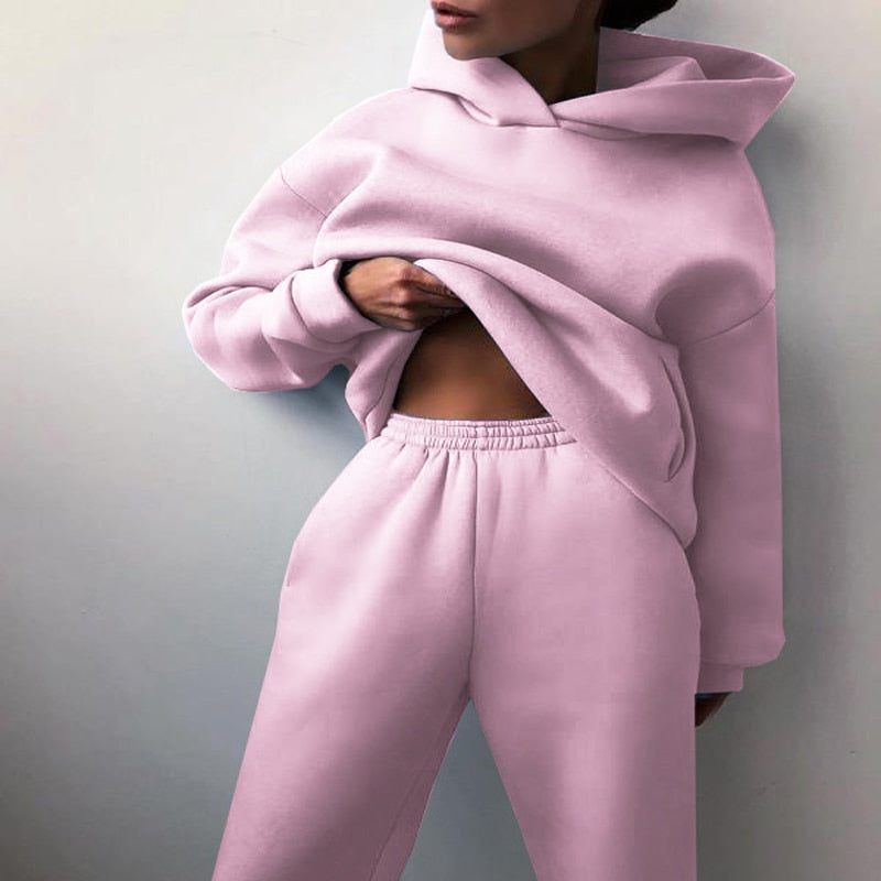 Drune Kuschelige Damen-Set mit Hoodie und Sweatpants | Bequeme Pullover-Sweatshirts