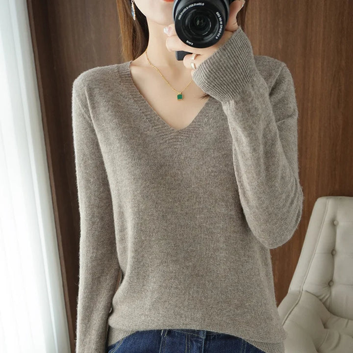 Drune | Pullover - Bequemer V-Ausschnitt Pullover