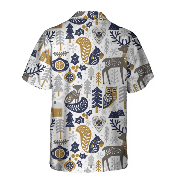Drune | Skandinavisches Weihnachtshemd für Herren Hawaiian Shirt, Weihnachts-Hawaiian-Shirt Geschenkidee