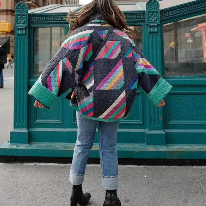 Drune | Gepolsterte Kimono Westen mit Regenbogenstreifen
