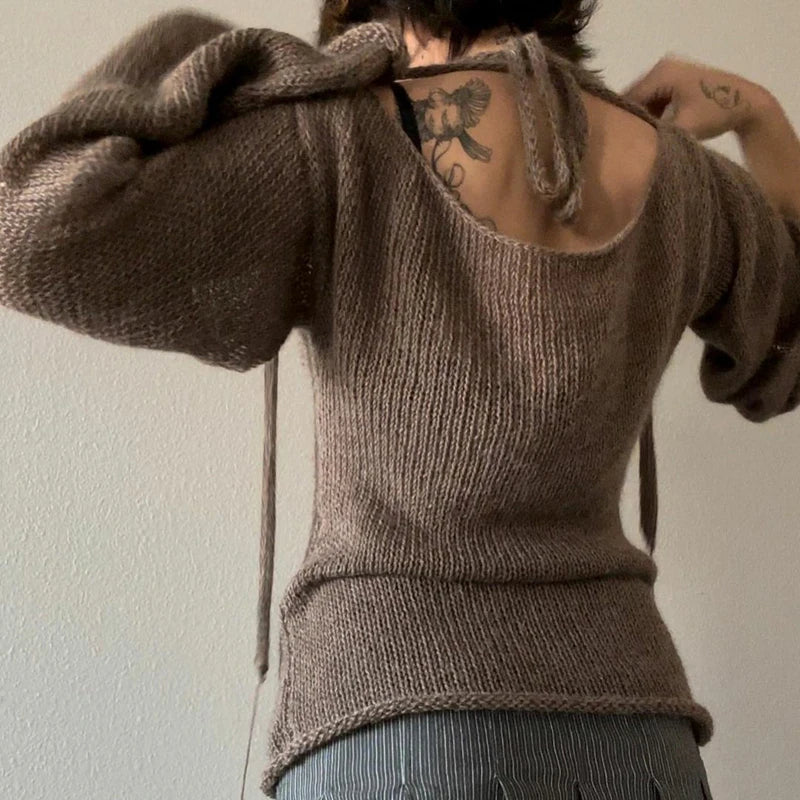 Drune | Lockerer Strickpullover mit Glockenärmeln