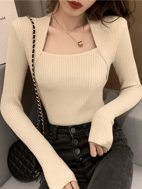 Drune | Weicher, Warmer Strickpullover Mit Quadratischem Kragen