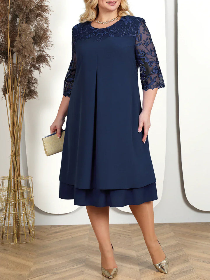 Drune - Damen Elegantes Besticktes Abendkleid, Fließend & Figurbetont Geschnitten