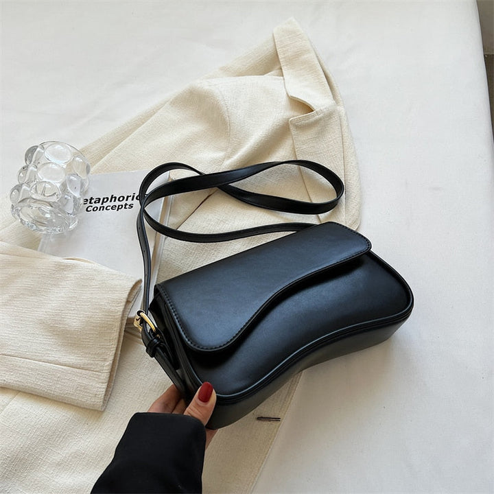 Drune | Vintage Leder Crossbody-Taschen Kleine Umhängetasche Stilvolle Armpit Handtaschen und Geldbörsen