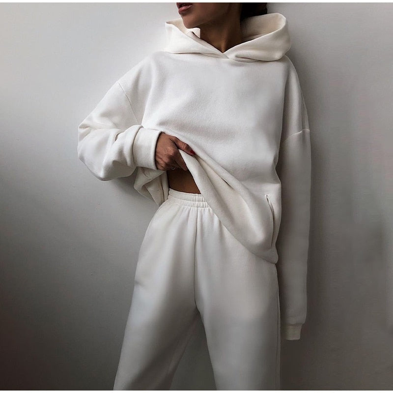 Drune Kuschelige Damen-Set mit Hoodie und Sweatpants | Bequeme Pullover-Sweatshirts