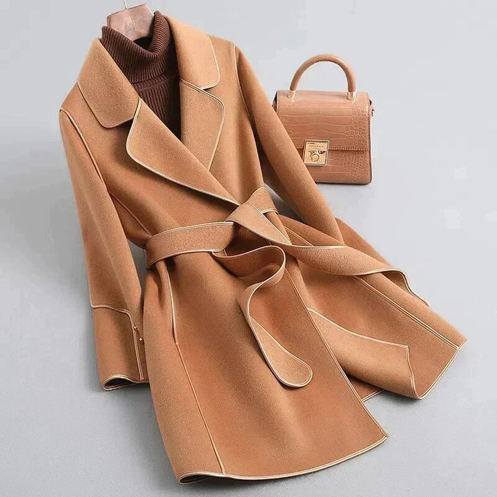 Drune | Trenchcoat Taillierte Passform Gürtelte Taille Luxusstoff Mittellang