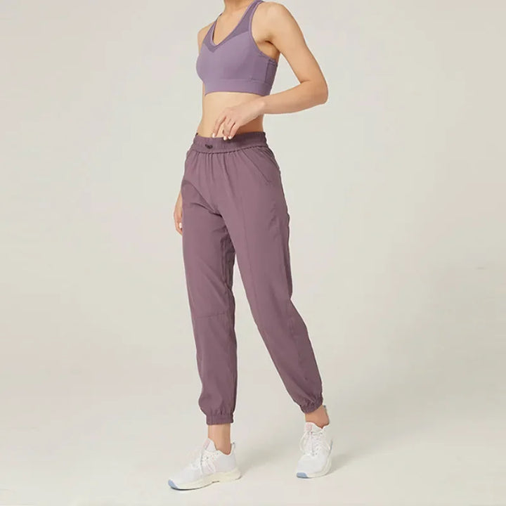Drune | Stoff Schnürsenkel Lauf Sport Joggers Frauen Schnell Trocknend Athletic Fitness Trainings Sweatpants mit Zwei Taschen Bewegung Hosen