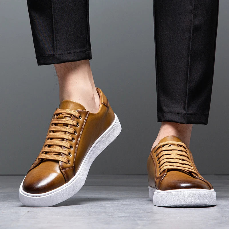 Herren Sneaker Leder Elegant Bequem