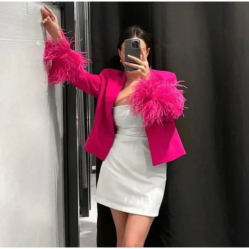 Drune | Blazer Mit Federn Für Damen