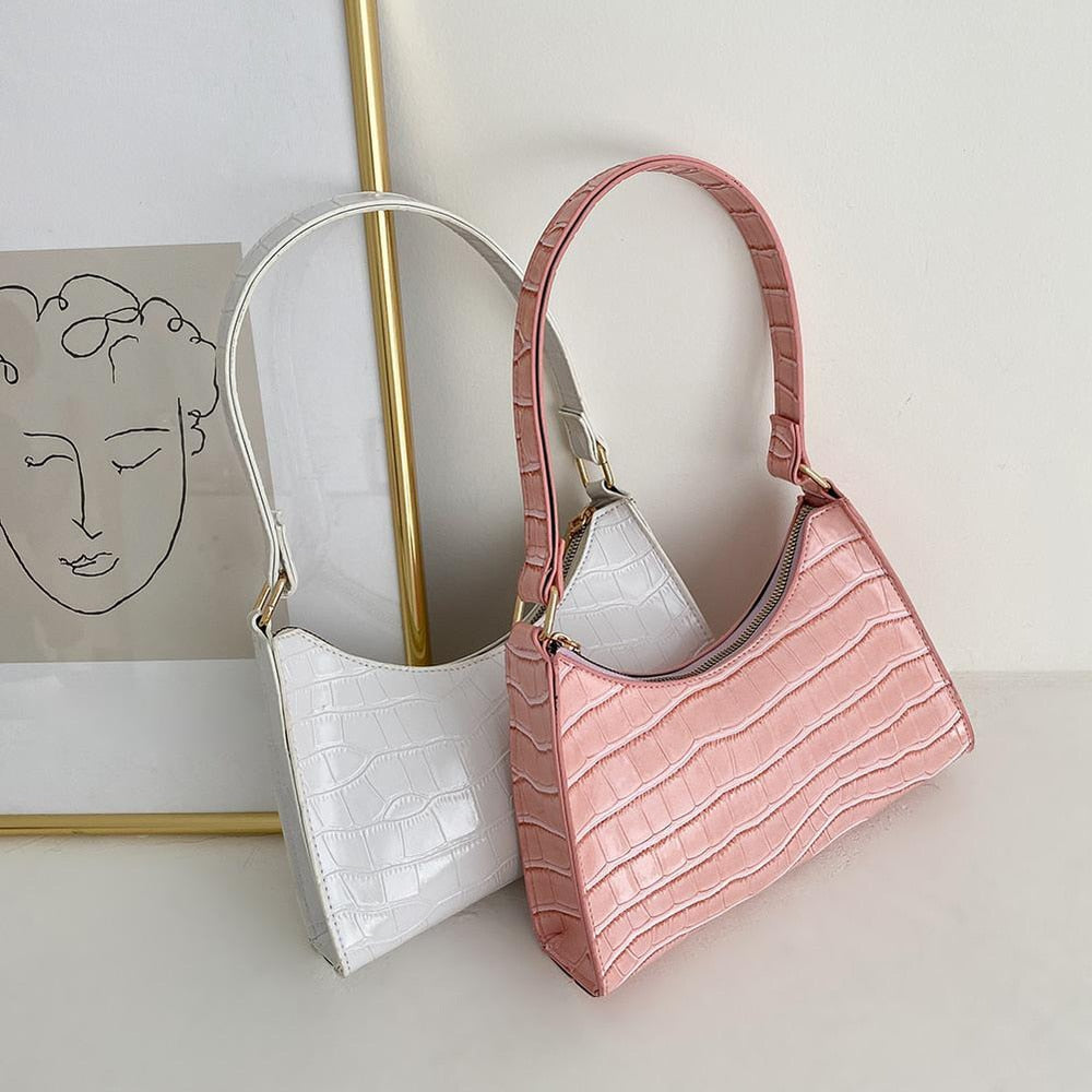 Drune Modische Exquisite Einkaufstasche Tote Schultertaschen Einfarbig Kettentasche für Damen
