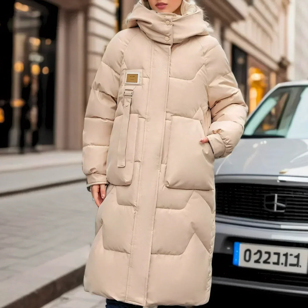 Drune | Elegante, Lange, Wasserdichte Pufferjacke