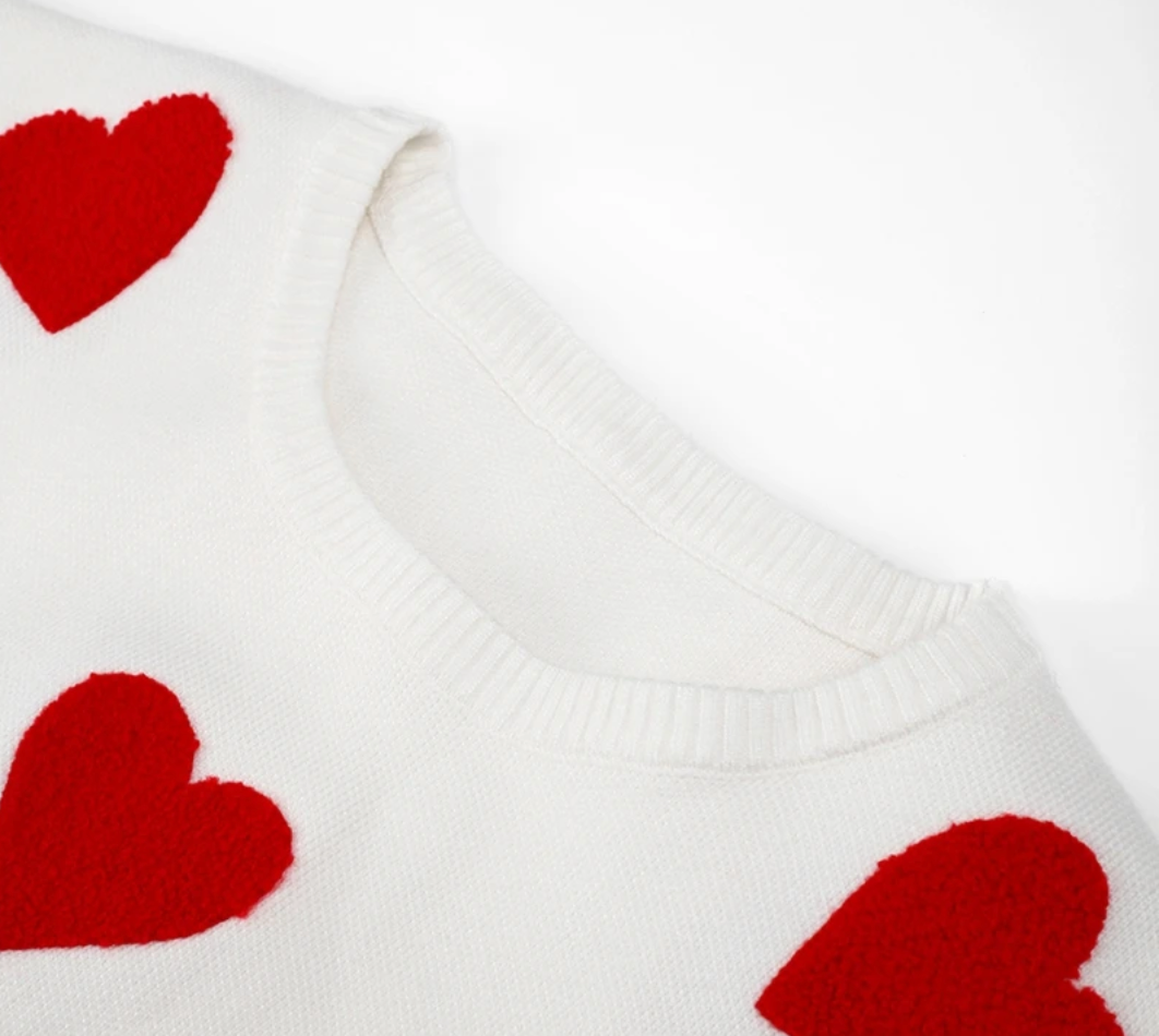 Drune | Lässiger Pullover für Frauen mit Liebe Stickerei