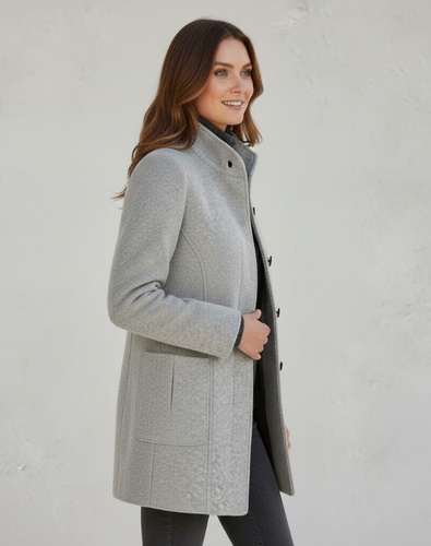 Damen Textil Kurzmantel mit Modernem & Elegantem Design | Drune