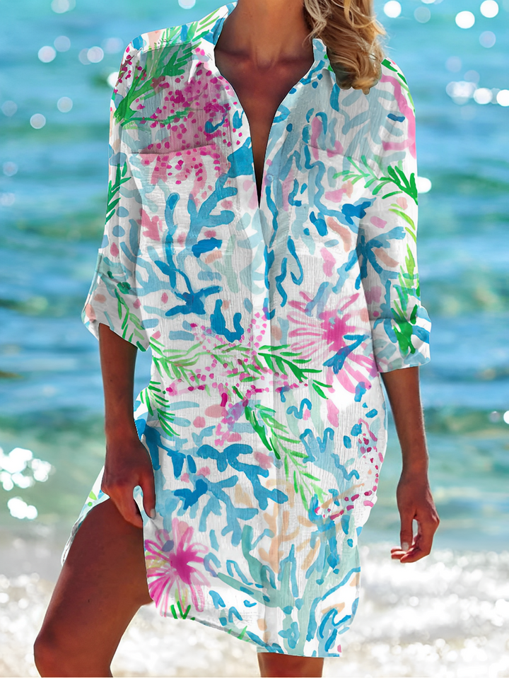 Drune | Damen Baumwoll Button-Down Bluse Elegantes
