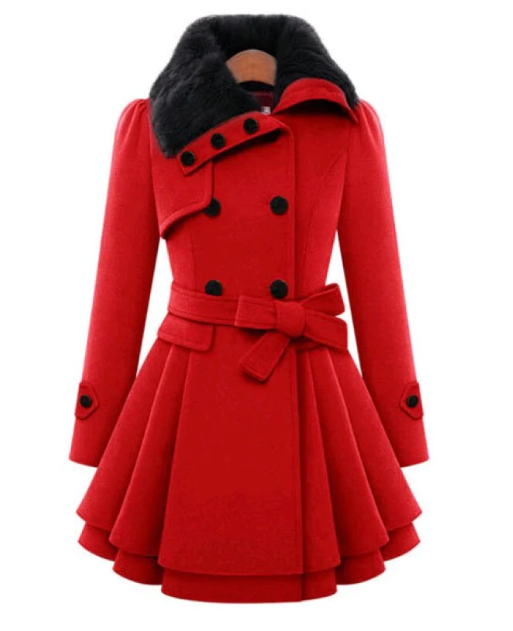 Drune | Wollmischjacke - stilvolle doppelte Breasted Jacke mit Gürtel