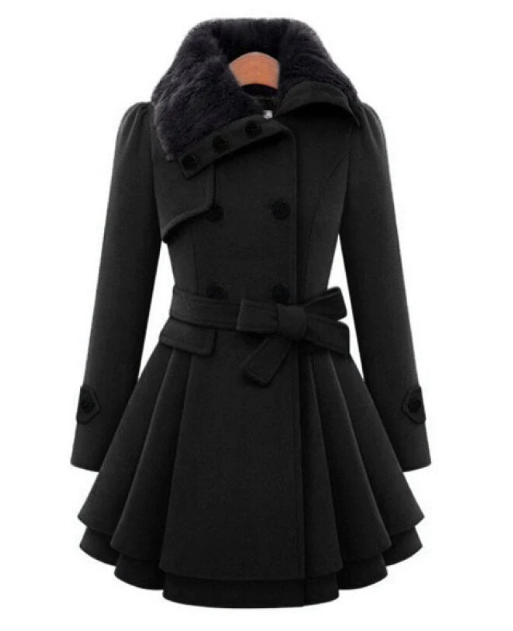 Drune | Wollmischjacke - stilvolle doppelte Breasted Jacke mit Gürtel