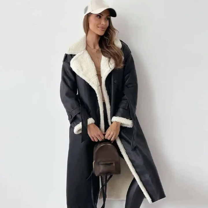 Drune | Lange Klassische Jacke mit Fleece Fütterung und Teddykragen