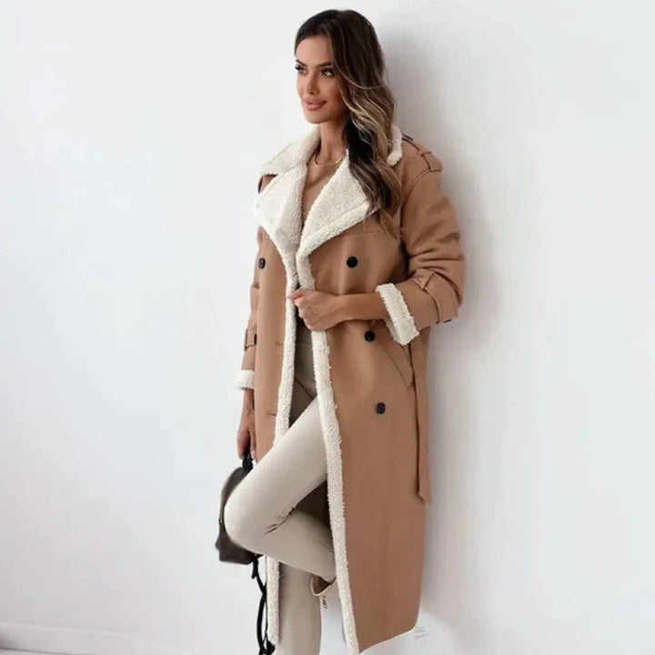 Drune | Lange Klassische Jacke mit Fleece Fütterung und Teddykragen