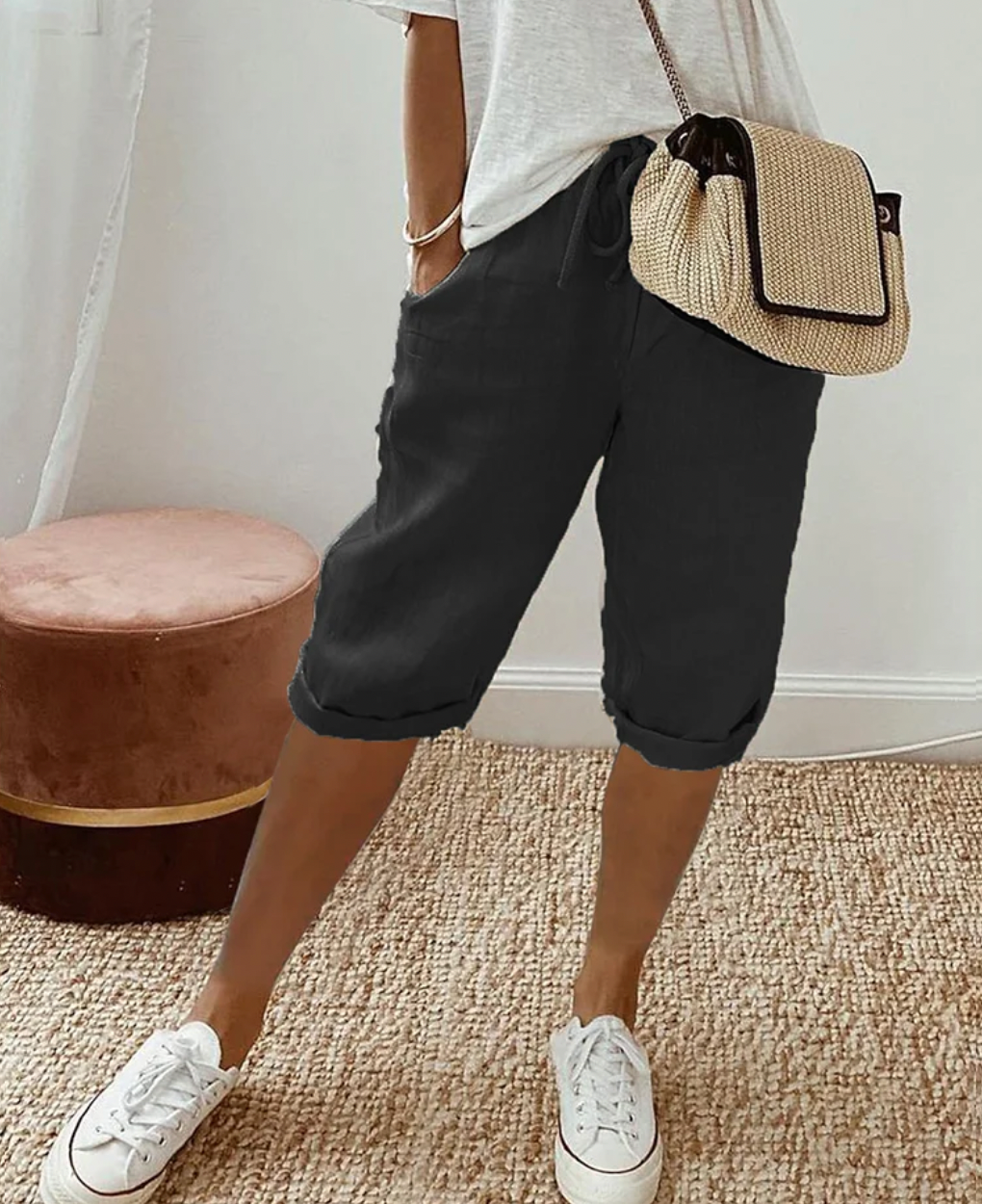 Drune - Kurze Trendy modische Kniehose für Damen