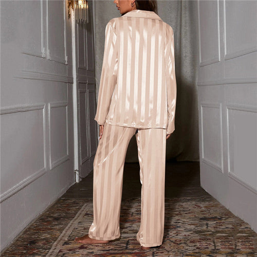 Drune | Set Langarm Button Up Lounge Set Satin Drune | Set