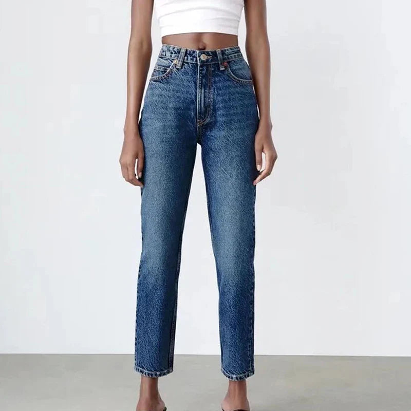 Drune | Hochgeschnittene Jeans mit geradem Bein