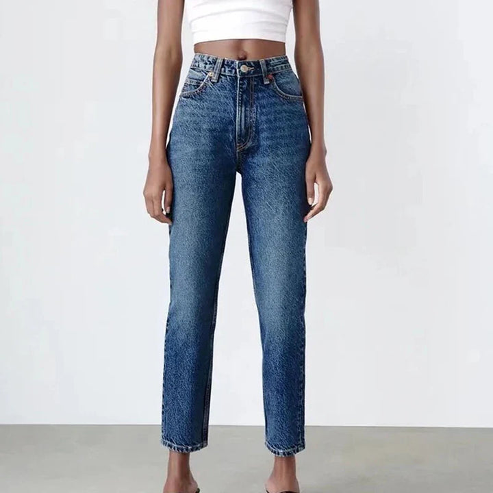 Drune | Hochgeschnittene Jeans mit geradem Bein