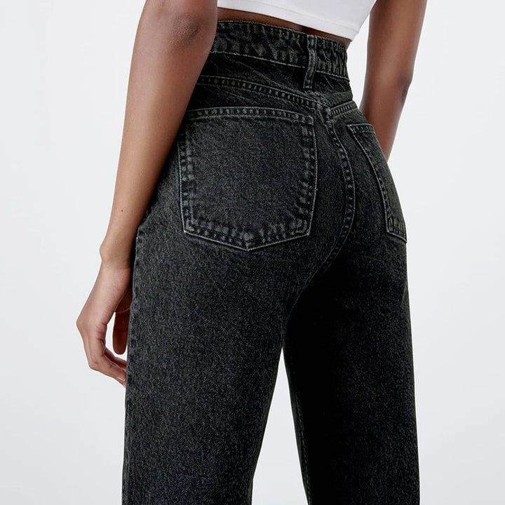 Drune | Hochgeschnittene Jeans mit geradem Bein