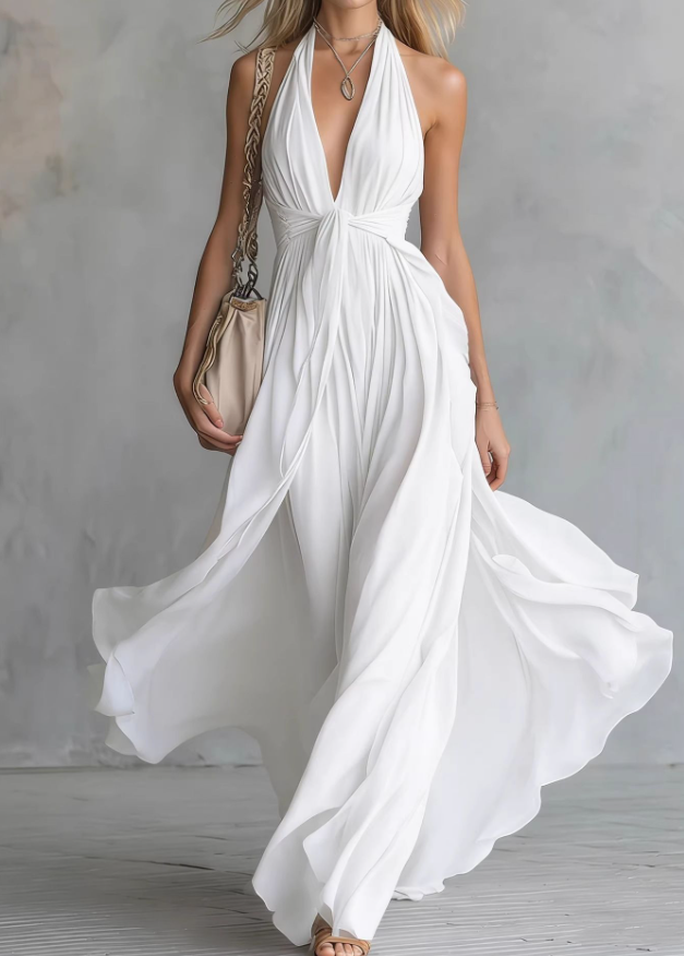 Damen Eleganter Palazzo-Jumpsuit mit schwingenden Ärmeln und transparenten Einsätzen Drune