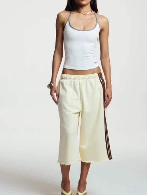 Damen lässige Sport-Bermudashorts mit seitlichen Streifen Drune