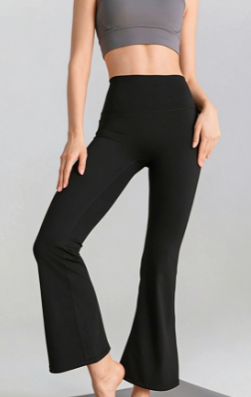 Damen High-Waist Stretch Schlaghose mit breitem Komfortbund Drune