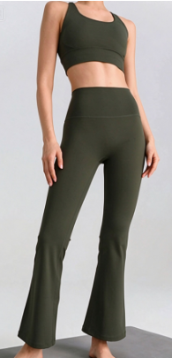 Damen High-Waist Stretch Schlaghose mit breitem Komfortbund Drune