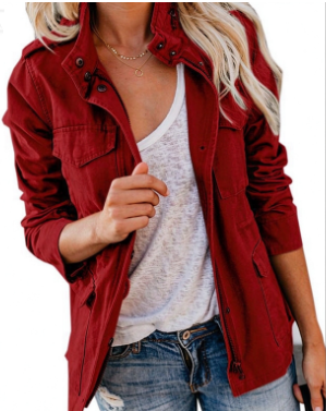 Drune | Jacke Reißverschluss Taschen Parka Jacke Damenjacken