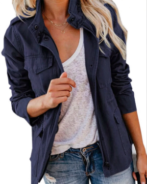 Drune | Jacke Reißverschluss Taschen Parka Jacke Damenjacken