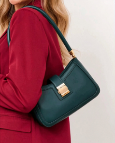 Drune Stilvolle Linke Schultertasche | Damen Designer Handtasche mit Reißverschluss