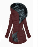 Damen Lange gefütterte Winterjacke mit hohem Kragen und kuscheligem Innenfutter Drune