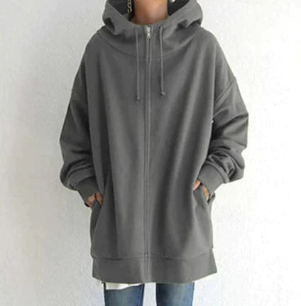 Drune | Damen Winter Zip Kapuzenpullover