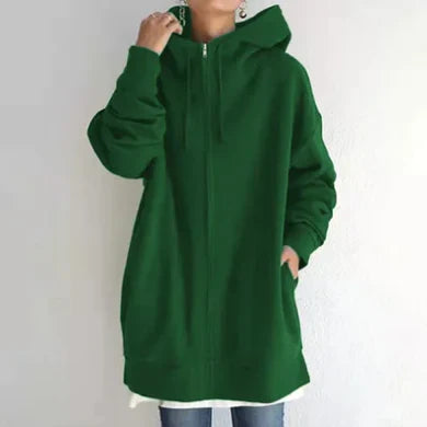 Drune | Damen Winter Zip Kapuzenpullover