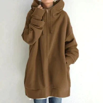 Drune | Damen Winter Zip Kapuzenpullover