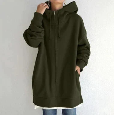 Drune | Damen Winter Zip Kapuzenpullover