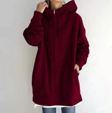 Drune | Damen Winter Zip Kapuzenpullover