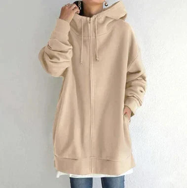 Drune | Damen Winter Zip Kapuzenpullover