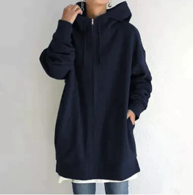 Drune | Damen Winter Zip Kapuzenpullover