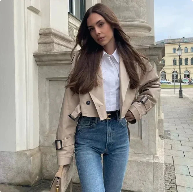 Drune | Langarmiger Trenchcoat mit verstellbarem Gürtel