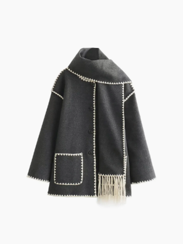 Drune | Warmer Mantel mit Quasten-Schal